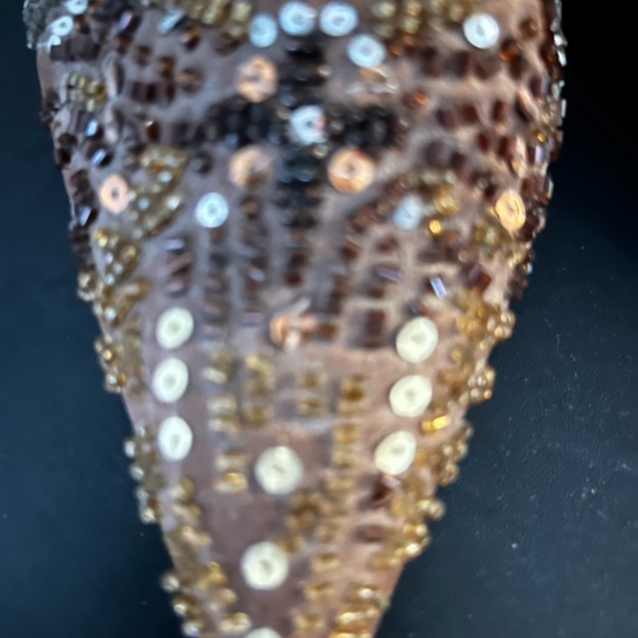 SPLASH Fashion Footwear Slip on Mules 4-inch Heels Brown-tones Sequins and Beads - Picture 12 of 14